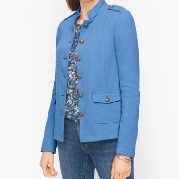 Talbots | Blue KNIT BAND Blazer JACKET - Picture 2 of 13